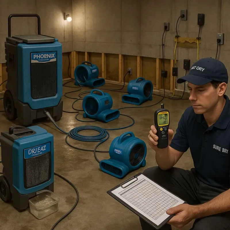 Structural Drying and Dehumidification process in Freeborn County, MN